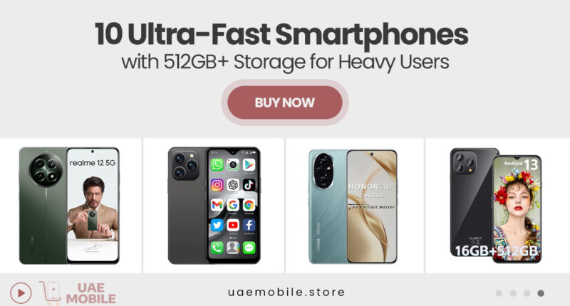 10 Ultra-Fast Smartphones with 512GB+ Storage for Heavy Users